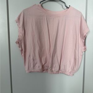 VEUC lululemon cotton cropped short sleeve shirt pink